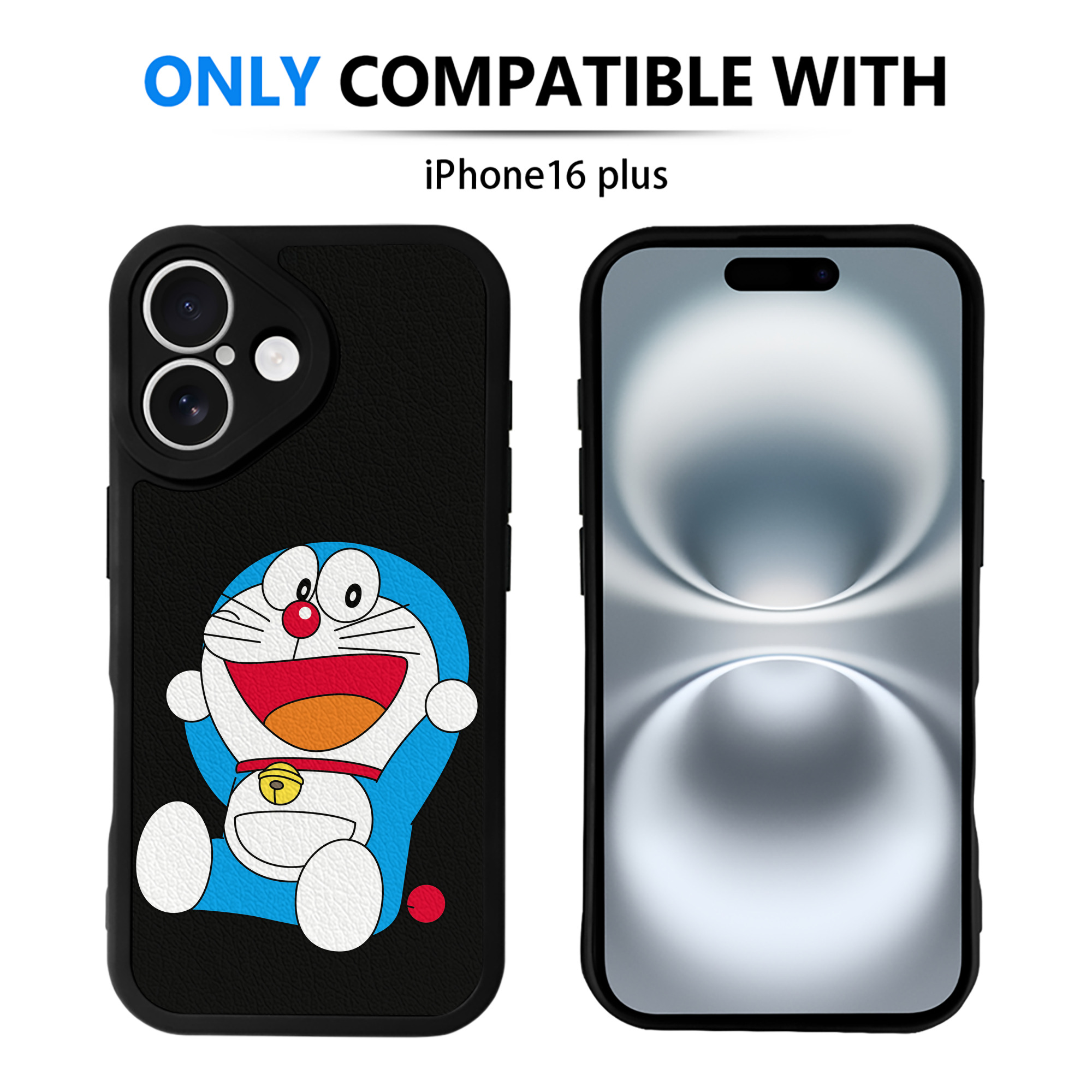 （画像用） ドラえもん Doraemon 【iPhone 16シリーズ対応】シリコンスマホケース（レザー調） 材質：シリコン